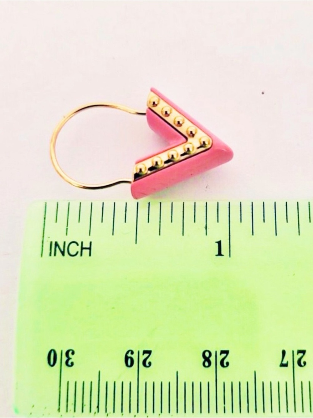 Louis Vuitton Pink and Gold V-Shaped Drop Statement Earring - Picture 6 of 7